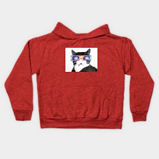 Cat Retro Psychedelic Kids Hoodie